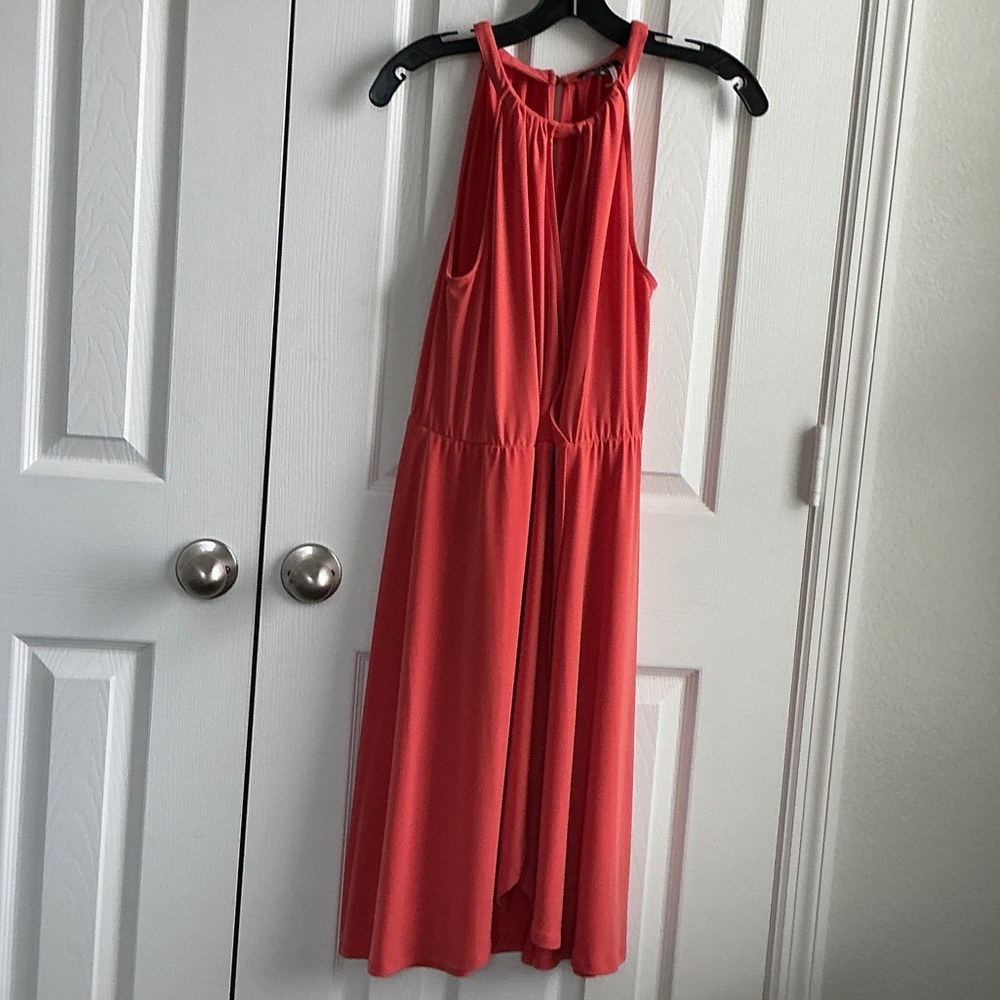 1. State Coral Sleeveless Midi Dress
